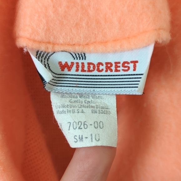 Wildcrest 80's Vintage Fuzzy Scalloped Collar Long Sleeve Maxi Robe Neon Peach S - Picture 6 of 16